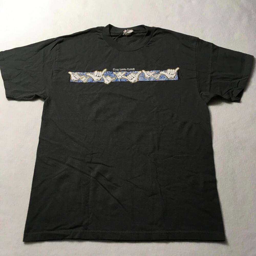 Vintage Hang Loose Maui Hawaii T-shirt Gray Size Large Surf Wear 90’s